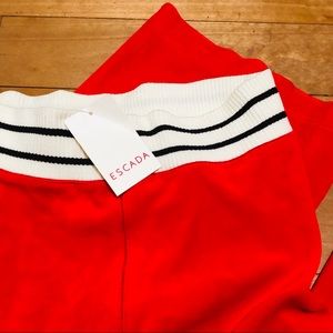 ESCADA Vintage Early 2000s Red Velvet Flare Pants